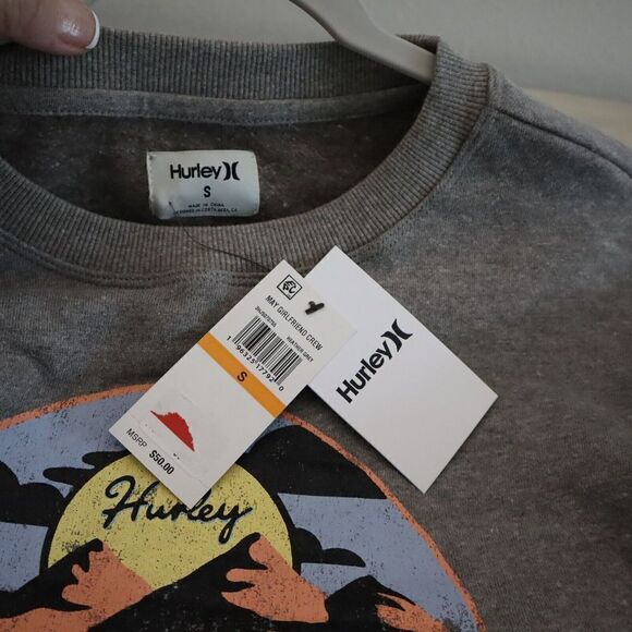 Hurley 3HJ5070755 Women's Sz S Gray Heather May Girlfriend Crew Neck Sweatshirt - Picture 5 of 8